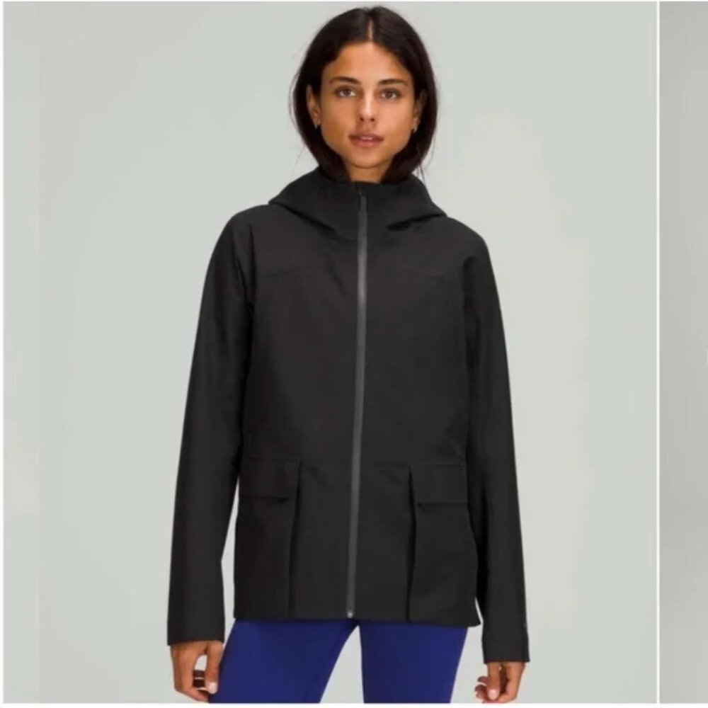 Lululemon StretchSeal Relaxed-Fit Rain Jacket NWOT Black Size 6